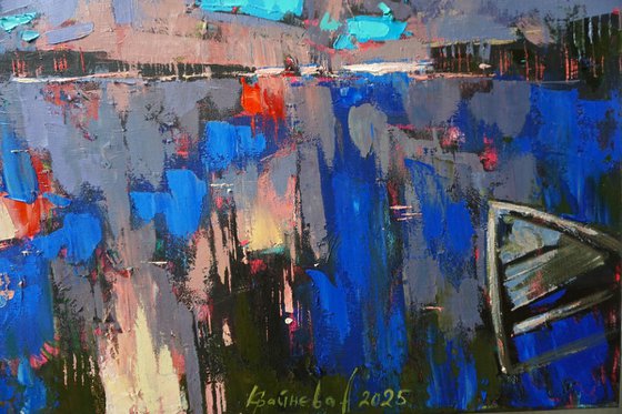 Mirror of water, boats in the clouds