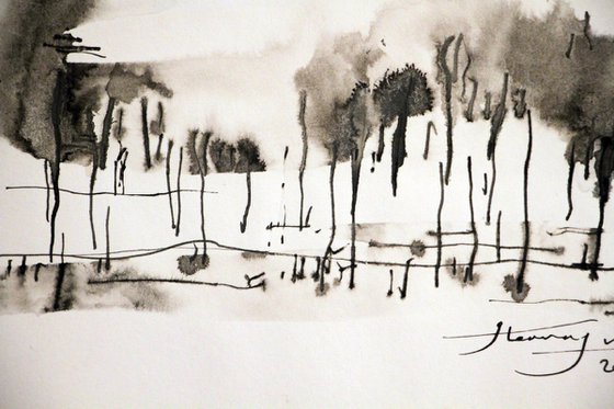 SMALL ABSTRACT LANDSCAPES 22,  ink on Paper, 40 x 30