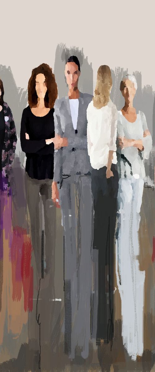 FORWARD LADIES   33"X42" by Joe McHarg