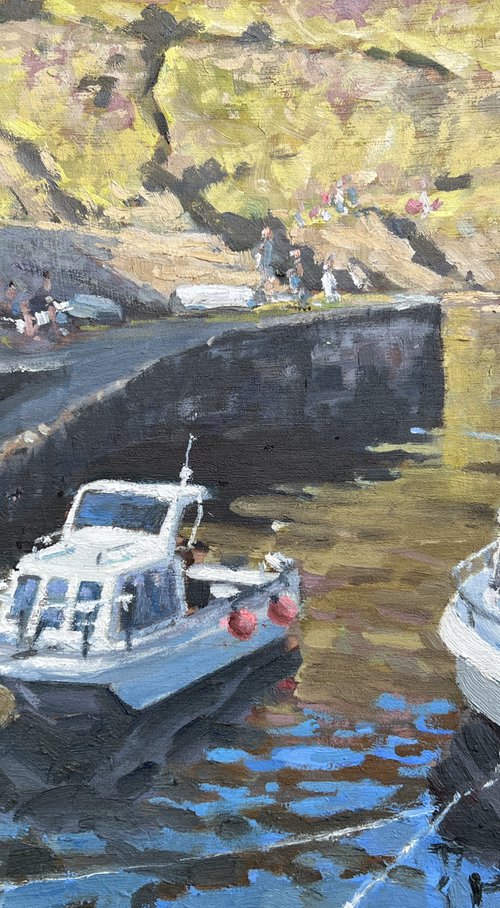 Boscastle, high tide by Louise Gillard