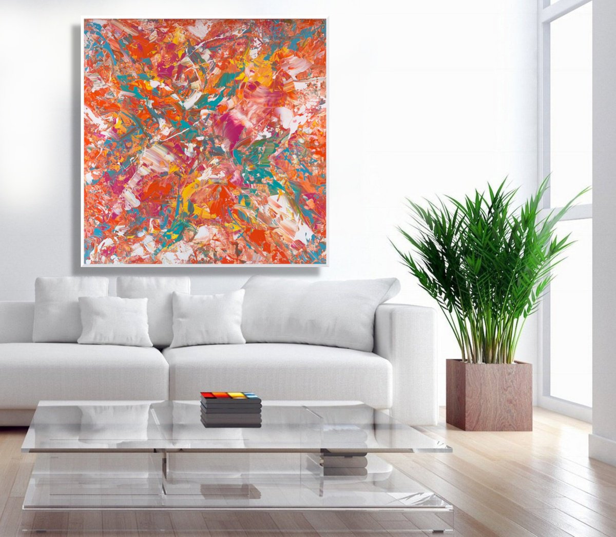 Abstract Acrylic Painting By Julijana Ravbar, 39 X 39", Love Always Wins, Original Artwork