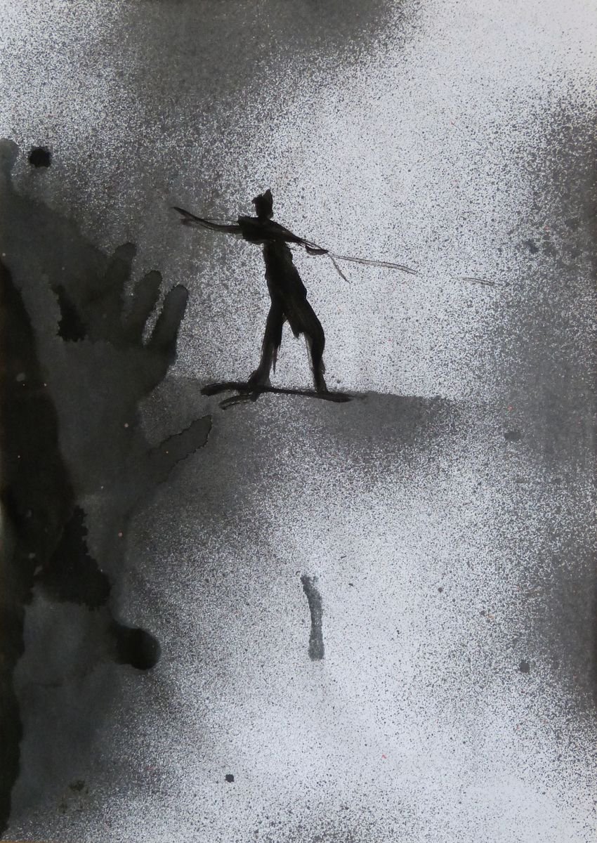 Tightrope walker, 21x29 cm by Frederic Belaubre