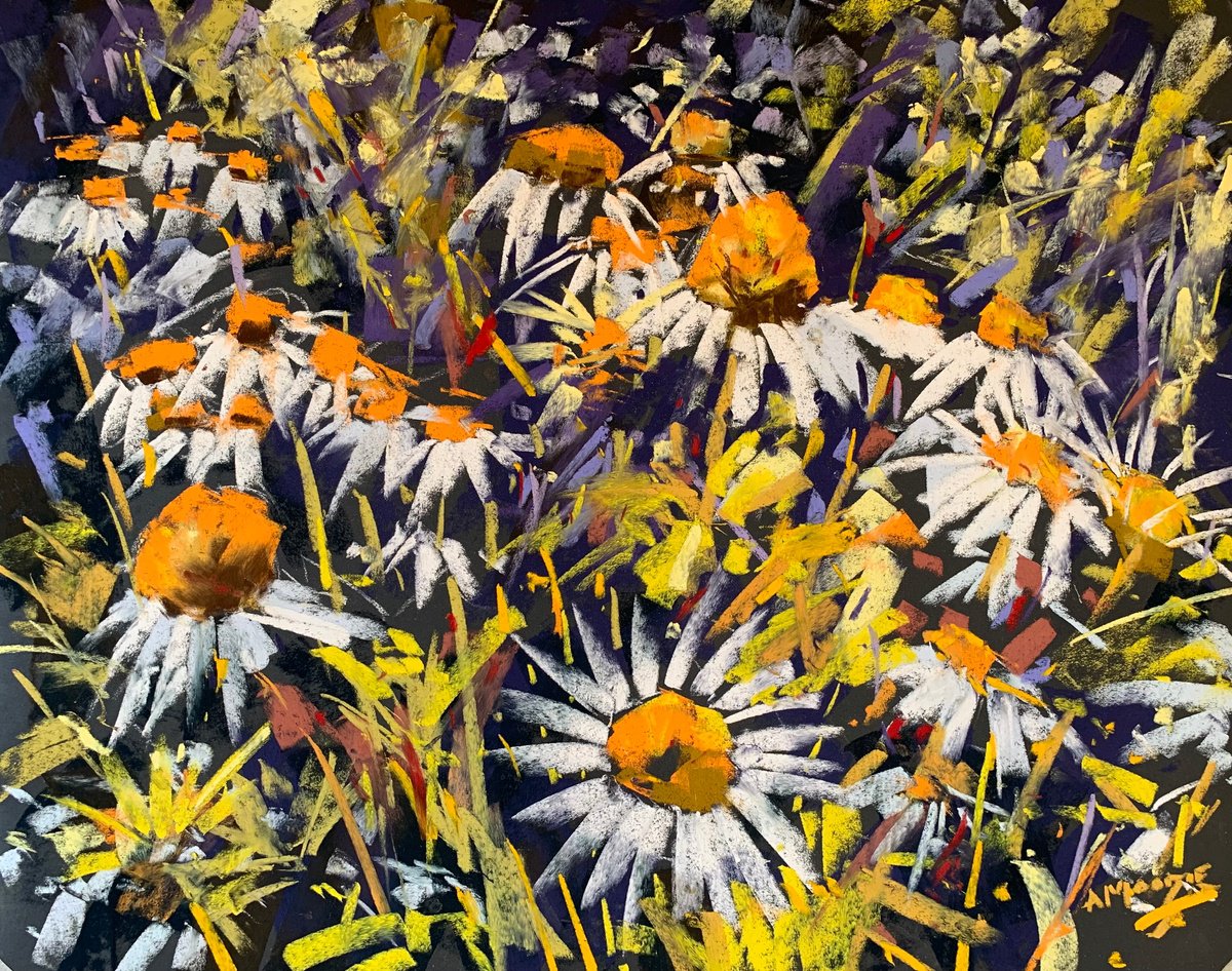 Impressionistic Pastel Drawing , Orange Glory By Andrew Moodie, 18 X 14, Artwork For Sale On Artfinder