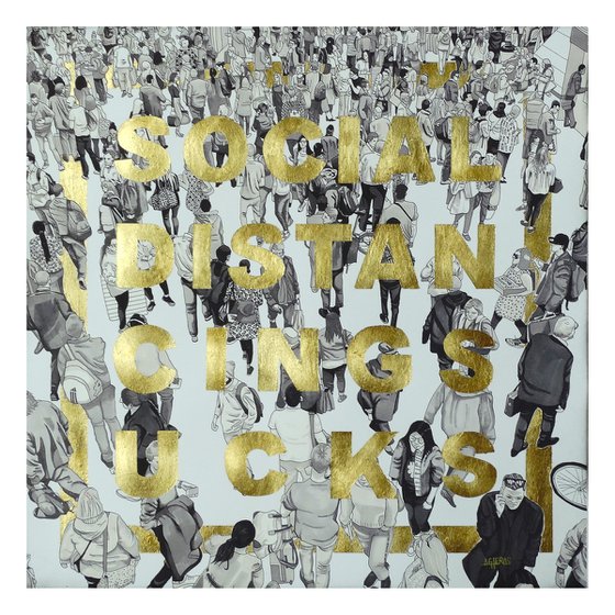 “Social Distancing Sucks” (Gold)
