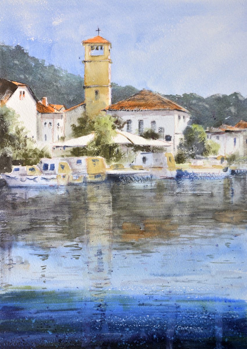Veli Iz Adriatic island Croatia 25x36 cm 2023 by Nenad Kojic watercolorist