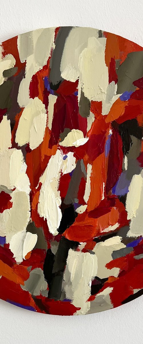 KALEIDOSCOPE/Round abstract acrylic painting by Ana Saut