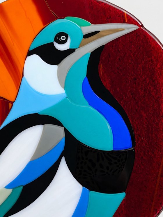 Raven Fused Glass Art