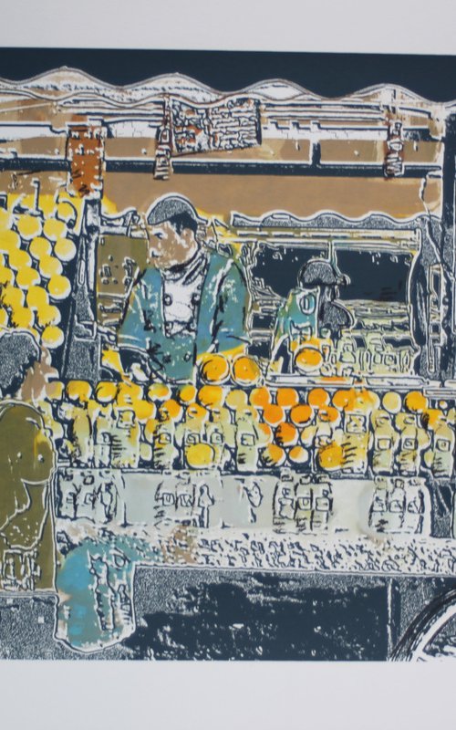 Moroccan Fruit Market Stall - Green Man by Rebecca de boehmler
