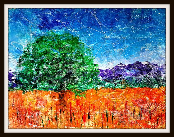Senza Titolo 195 - abstract landscape - 112 x 86 x 2,50 cm - ready to hang - acrylic painting on stretched canvas