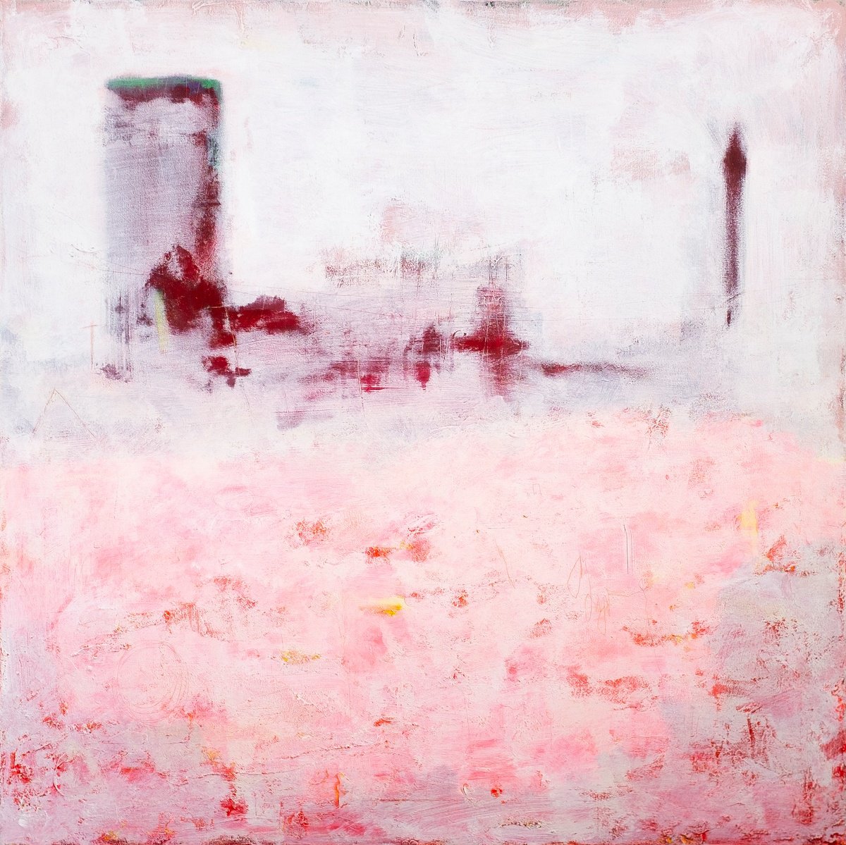 Abstract Landscape Acrylic Painting By Bohdan Svyrydov, 39 X 39, Frozen In Time, Original Artwork