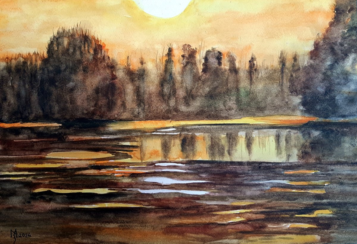 Impressionistic Watercolour , Morning By Zoran Mihajlovic Muza, 16 X 11, Artwork For Sale On Artfinder