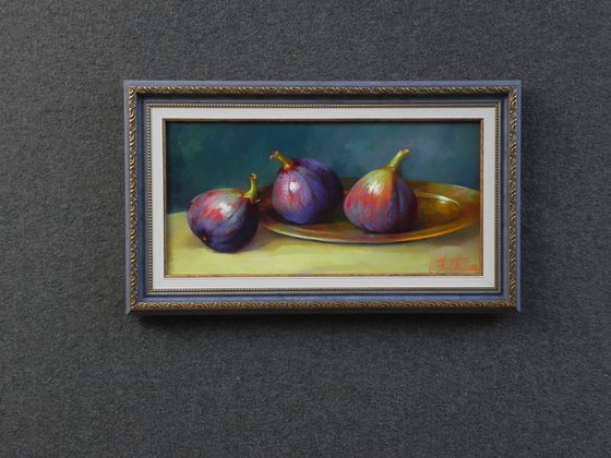 "Still life. Figs" Original art Framed