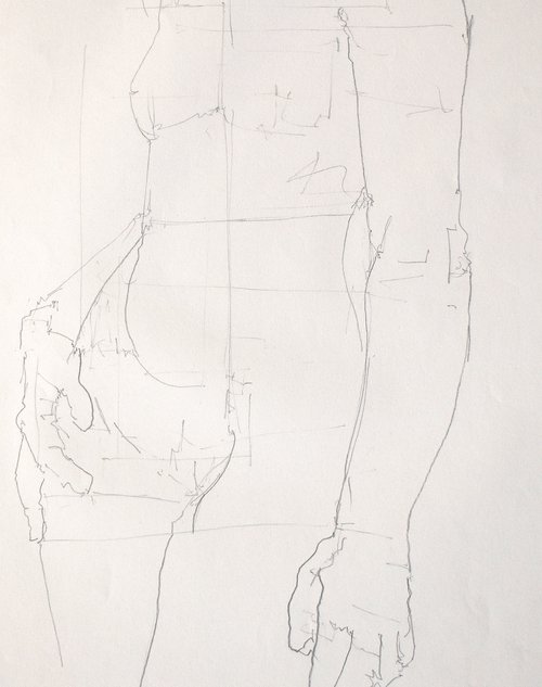 Study of a female Nude - Life Drawing No 622 by Ian McKay