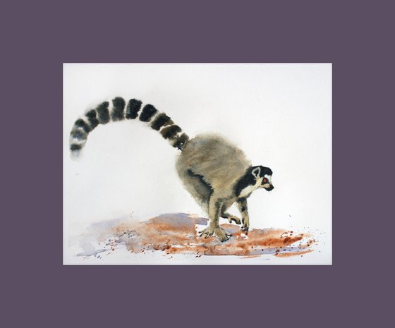 Lemur III - Animal portrait /  ORIGINAL PAINTING