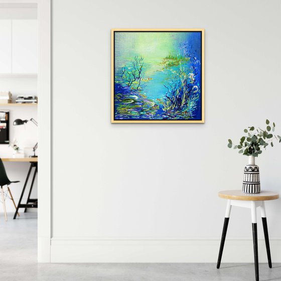 IT'S A NEW DAY. Modern Impressionism inspired by Claude Monet Water-lilies