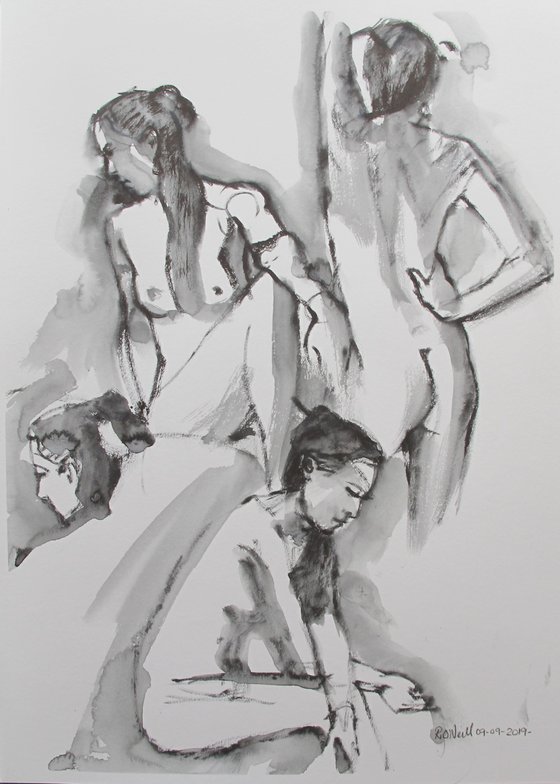 female nude 4 poses
