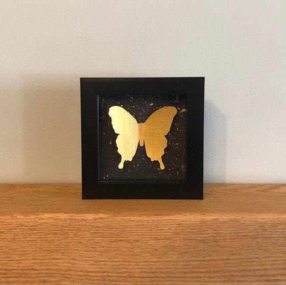 Single butterfly - Gold with celestial splatters