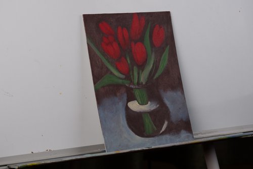 Seven Red Tulips by Anton Maliar