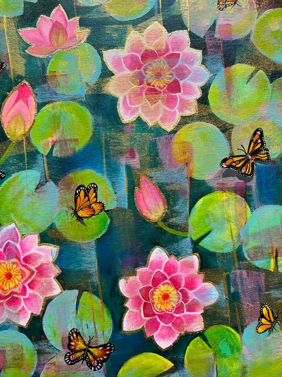 Water Lilies and Butterflies