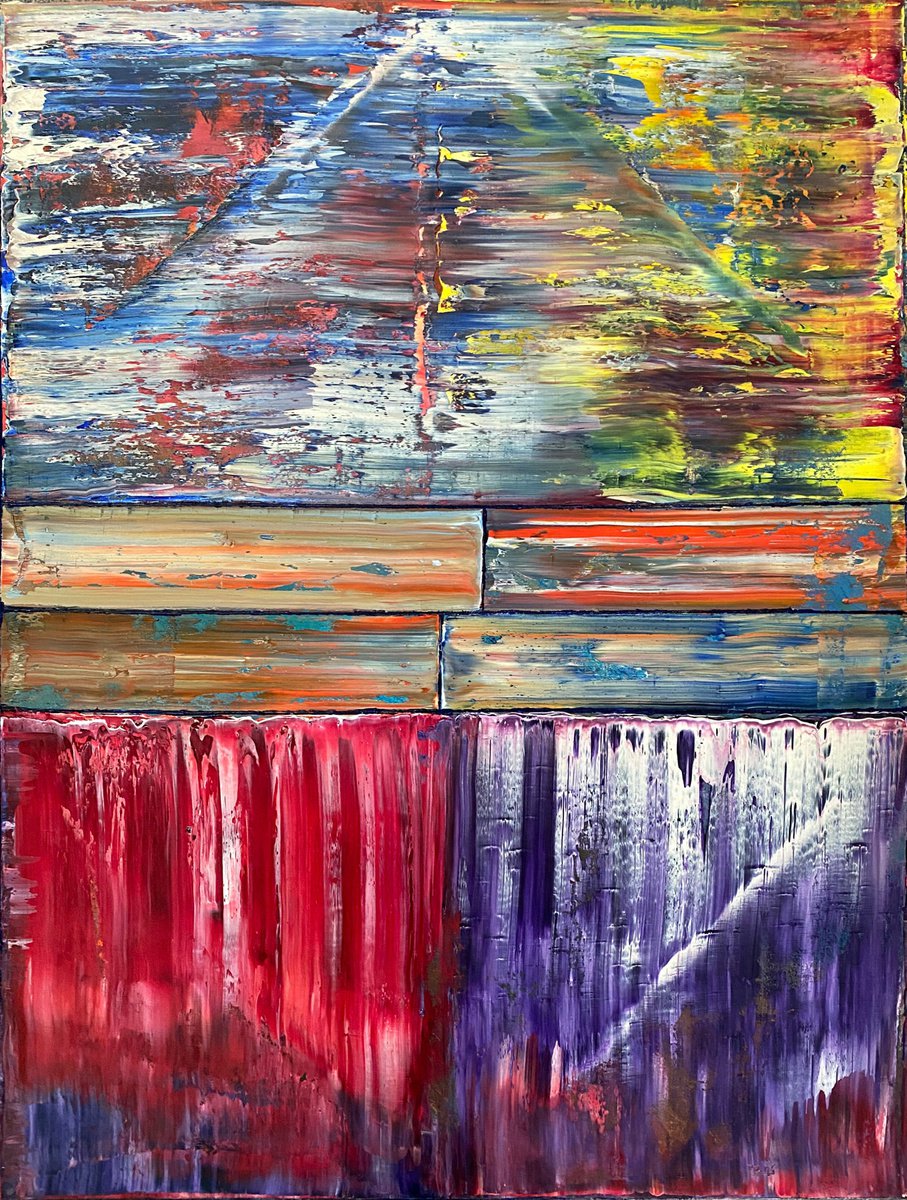 Geometric Oil Painting , Come On Up To The House By Preston M. Smith (Pms), 36 X 48, Artwork For Sale On Artfinder
