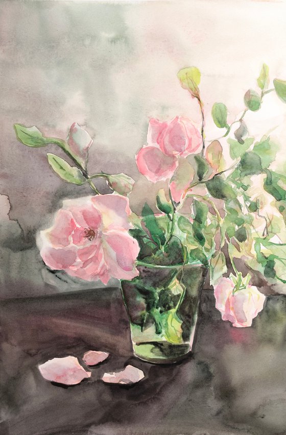Roses in the glass