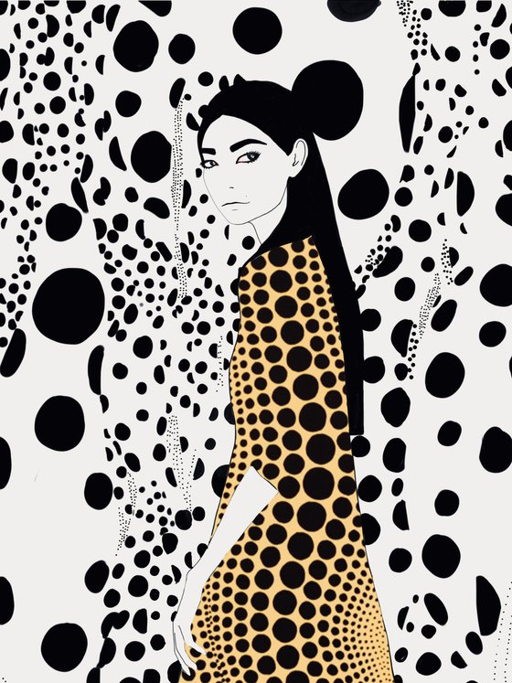 The girl with black hair x KUSAMA 2