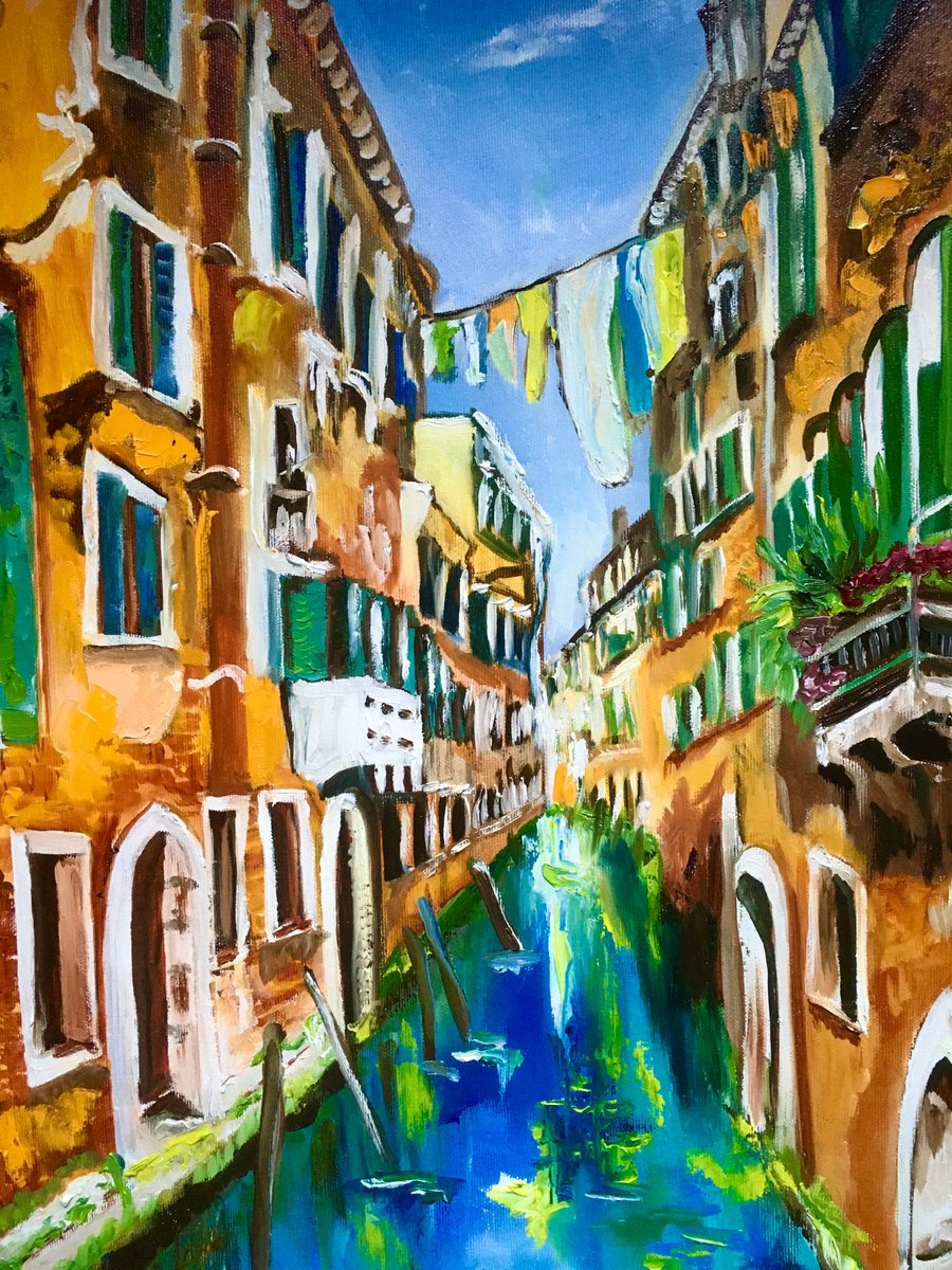 Little Venice, water reflections, holiday in Italy. Venetian style. Romantic time. by Olga Koval