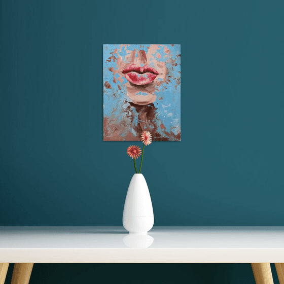 Red lips.