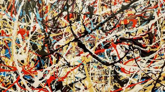 Abstract expressionism JACKSON POLLOCK style enamel on paper