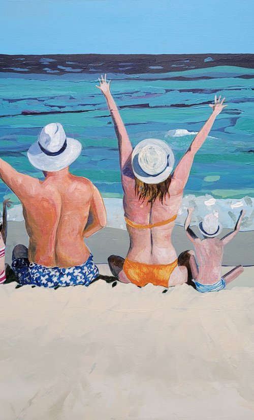 Holiday! Family on the beach by Kathrin Flöge
