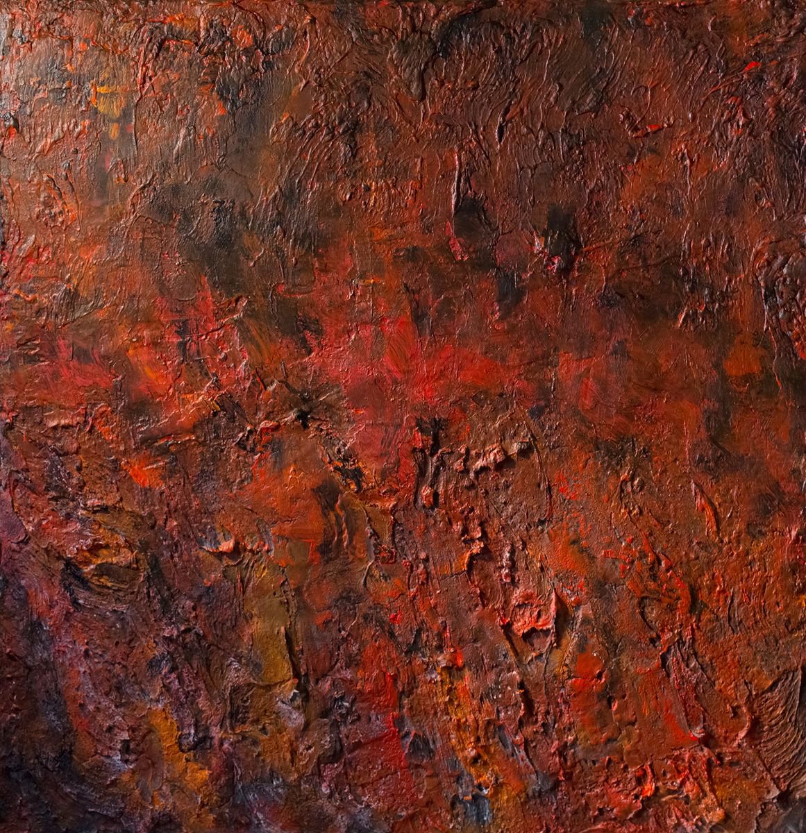 Organic Abstract Acrylic Painting By Peter Zelei, 20 X 20", Glow, Original Artwork