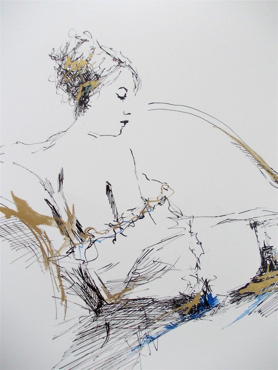 Woman Series- Original figurative ink drawing