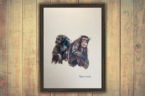 Two Chimpanzees by Ryan  Louder