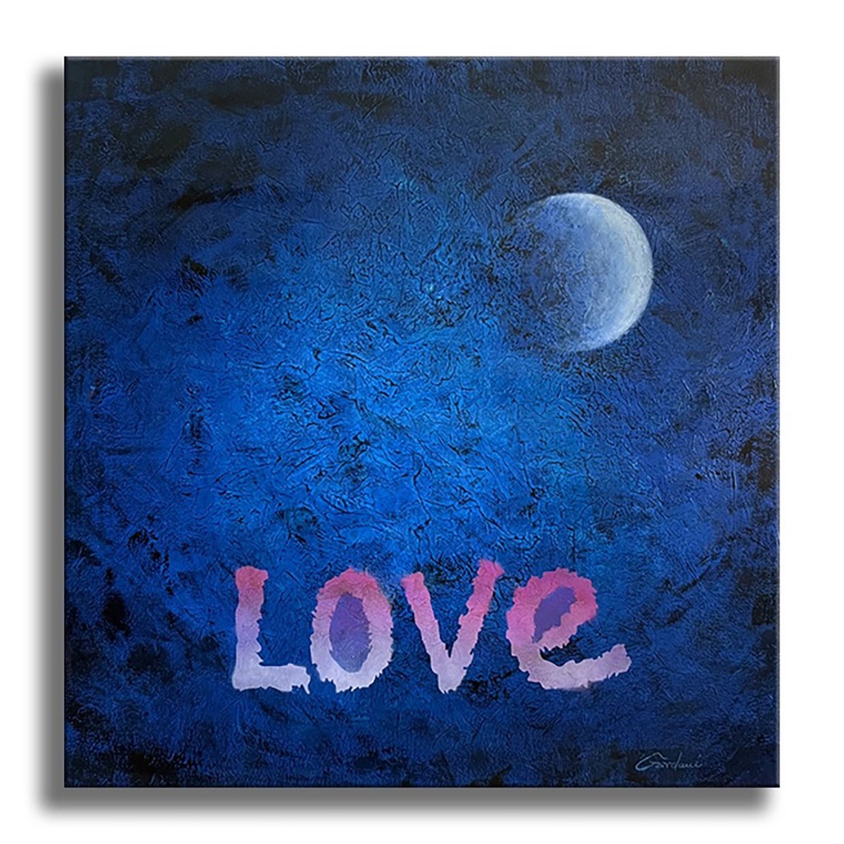 Gardani Art | Original  Acrylic Painting | Blue Moon Love | 117 X 119Cm | Artwork For Sale On Artfinder