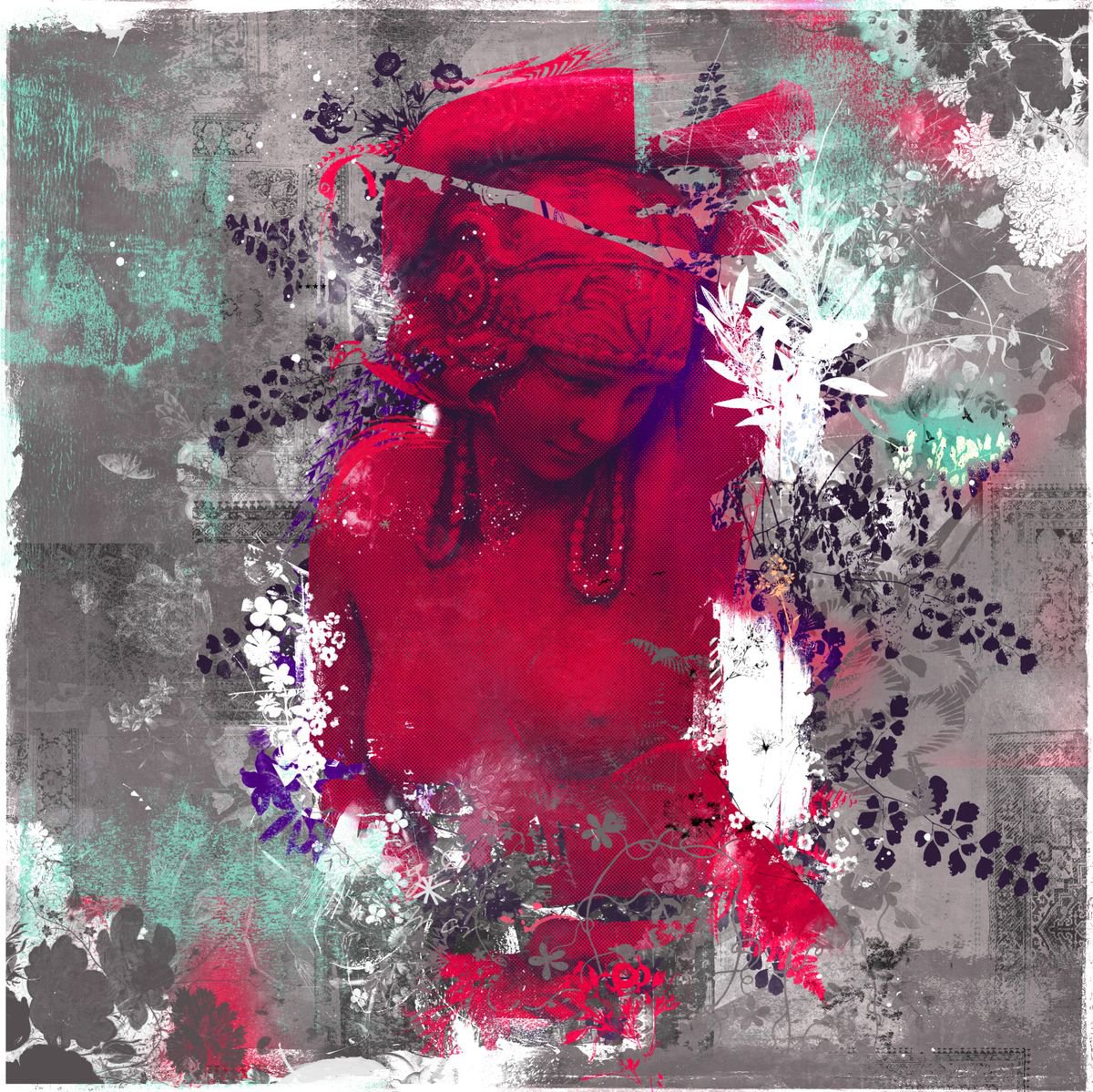 Portrait Painting By Teis Albers, 39 X 39", Desirable, Original Artwork