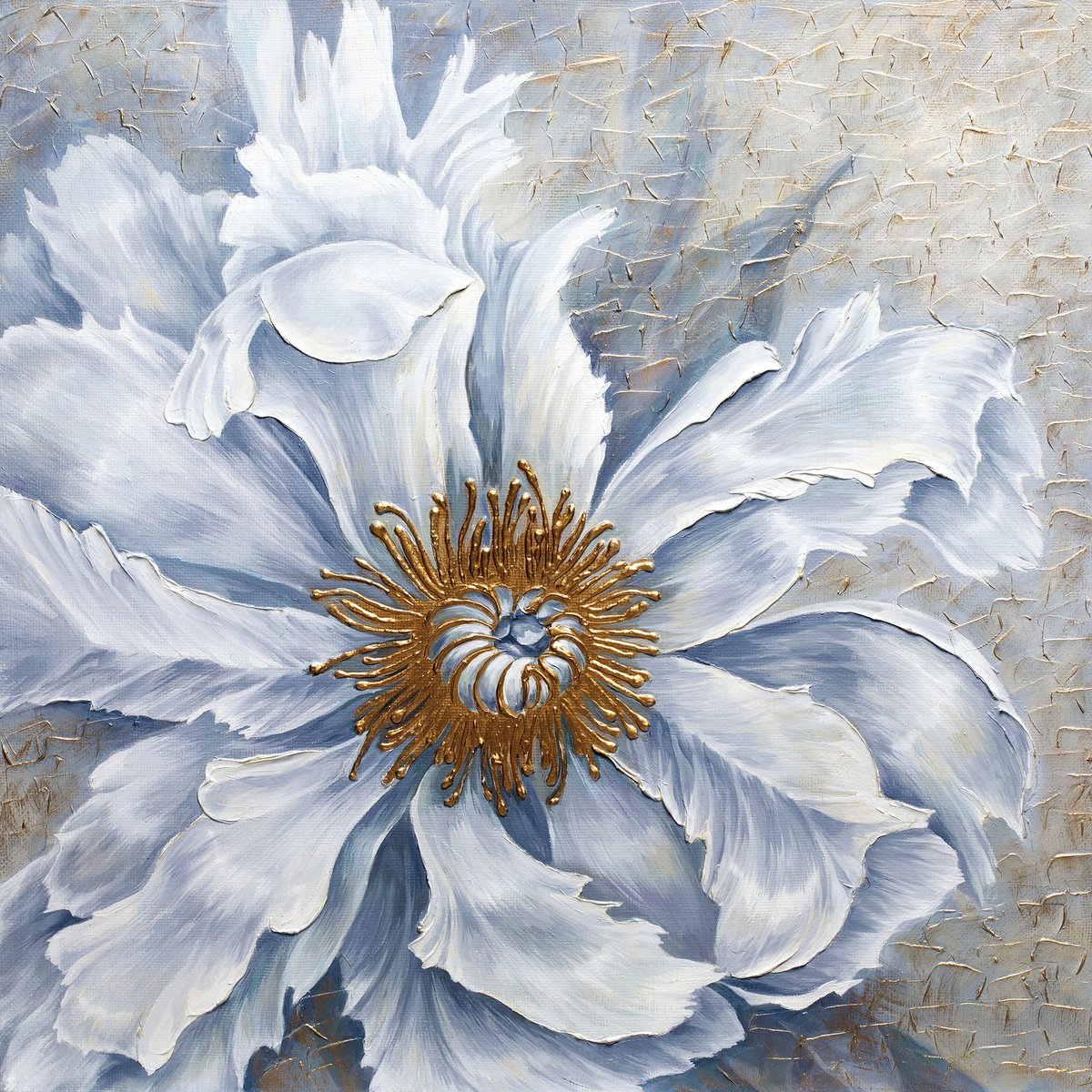 Evening dreams 1 - oil painting, gift idea, magic flower by Elena Smurova