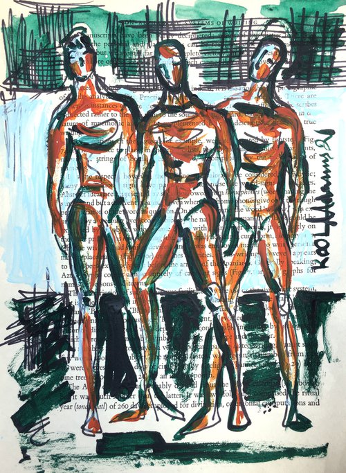 Three Male Figures by Koola Adams