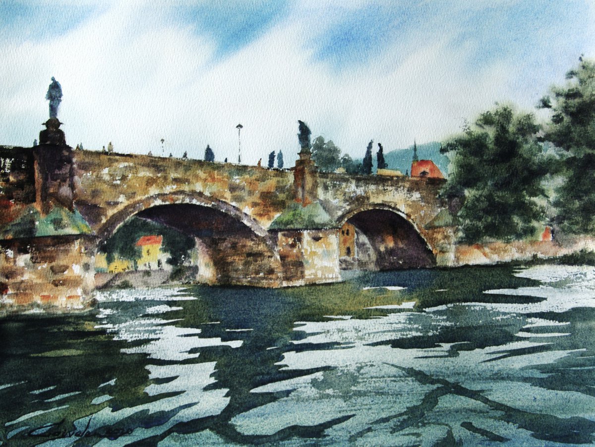 The Charles bridge by Elena Gaivoronskaia