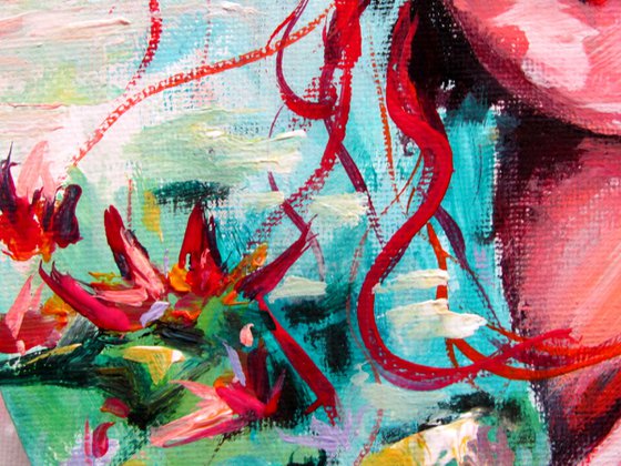 Girl with water lily