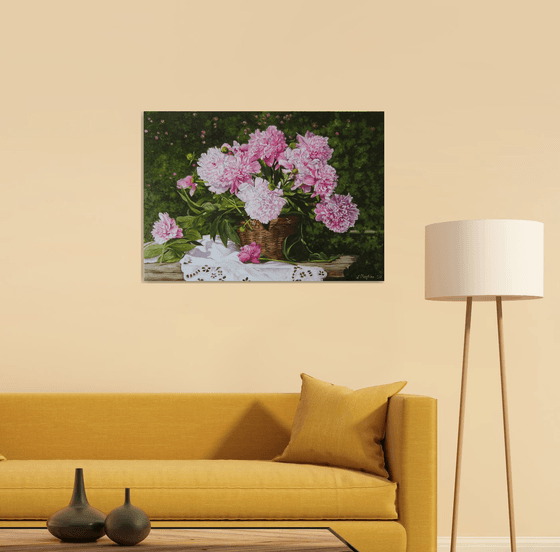 Peonies in the Sun, Garden Scenery