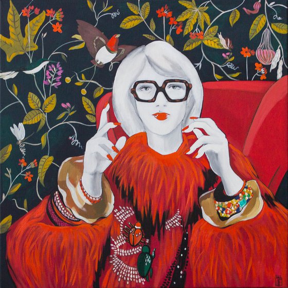 To be like Iris Apfel - fashion, glamour, red, lady in red, office art, vogue