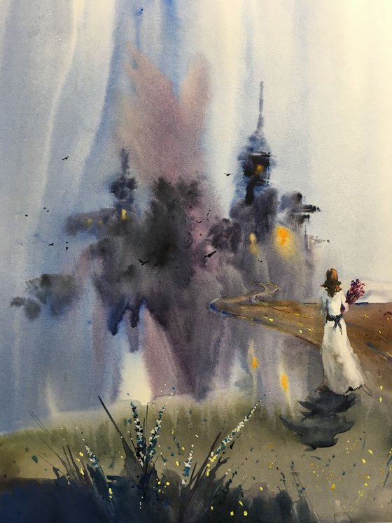 Watercolor "On The Way Home”