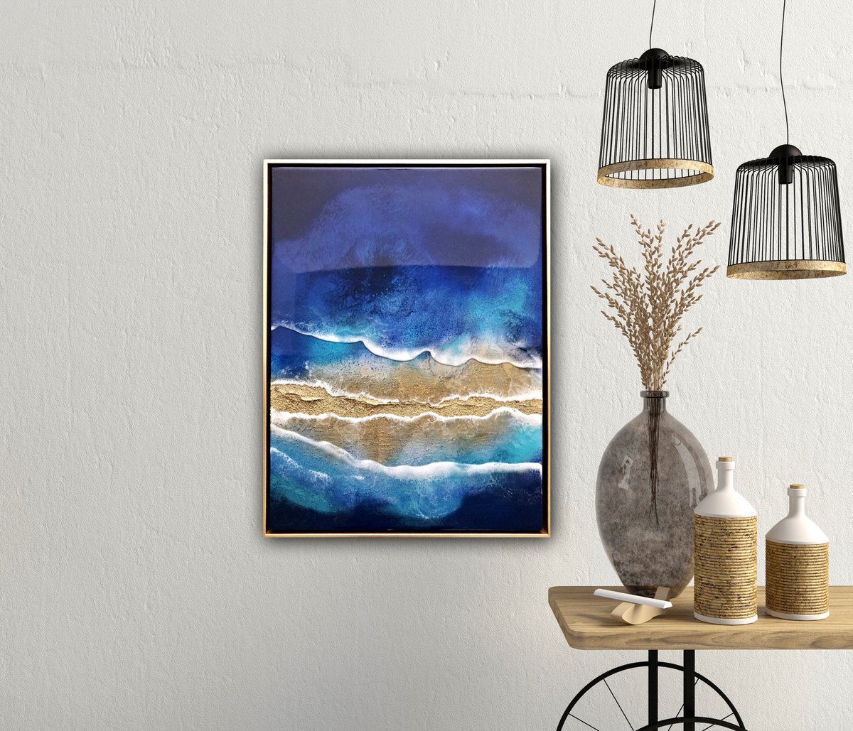 Between Waves Seascape Painting by Ana Hefco