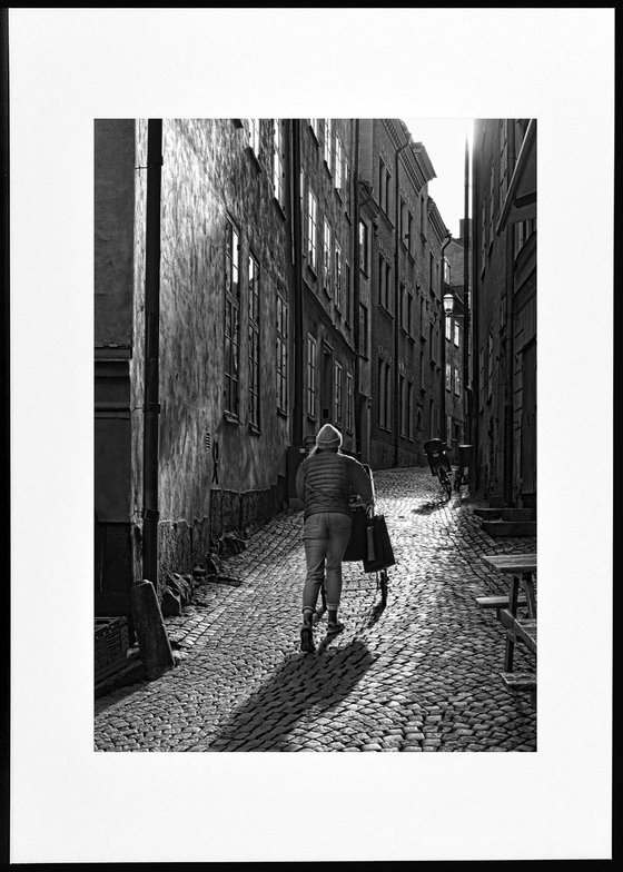 " Woman with baby carriage. Stockholm "   Limited Edition 1 / 15
