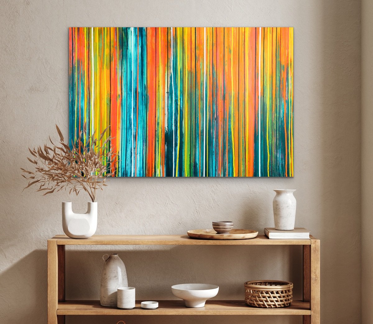 Abstract Acrylic Painting By Carla Sa Fernandes, 47 X 31, The Emotional Creation #400, Original Artwork