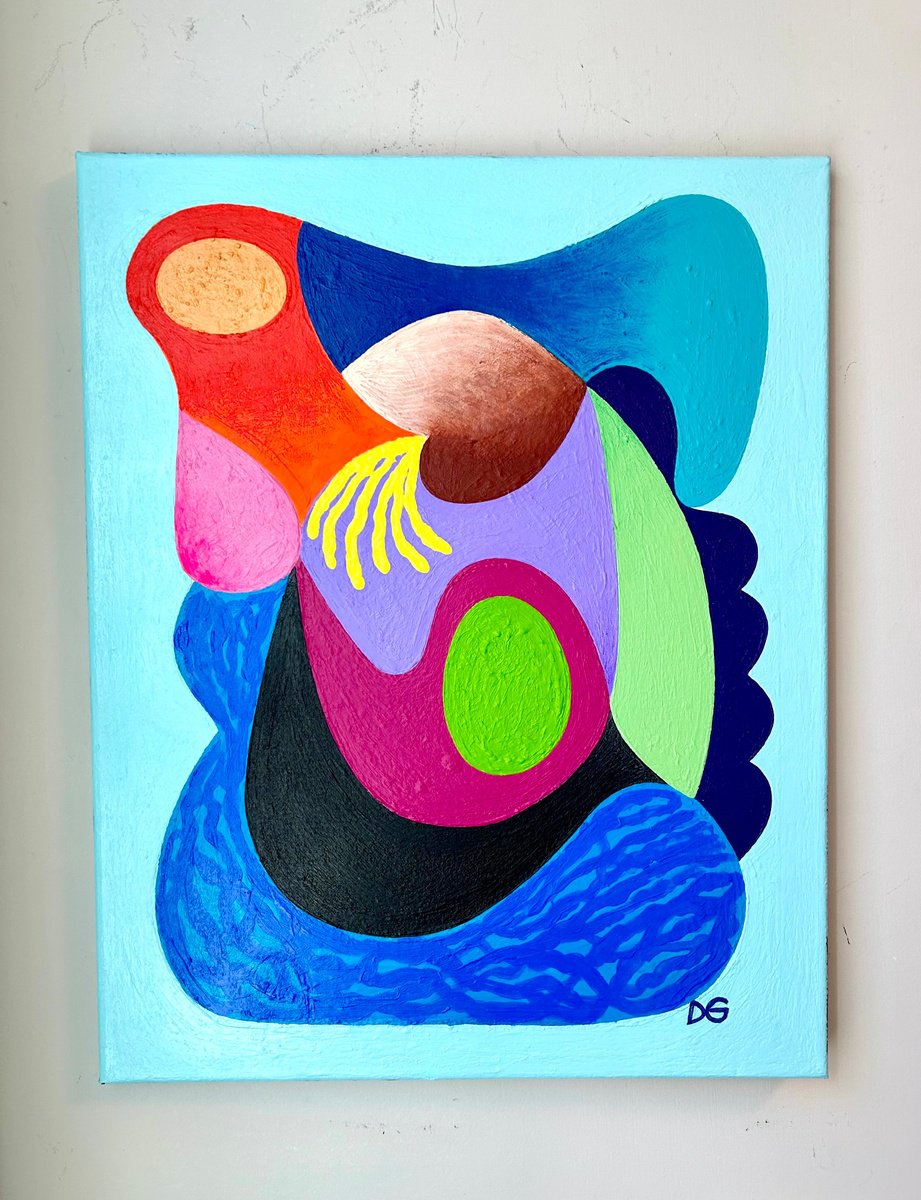 Organic Abstract Acrylic Painting By Daniel Goodman, 16 X 20, Social Skills Sold Separately, Original Artwork