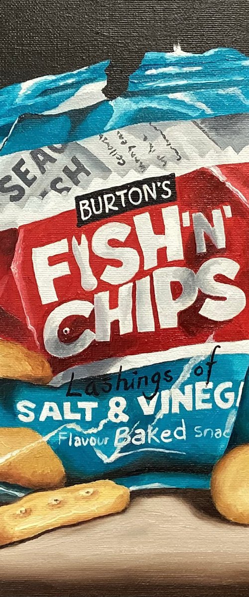 Fish n chips still life by Jane Palmer Art