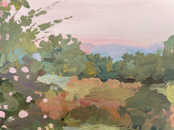 Blooming tree along the channel du Midi