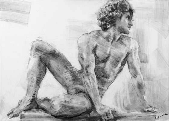 Charcoal drawing on paper "Nude"