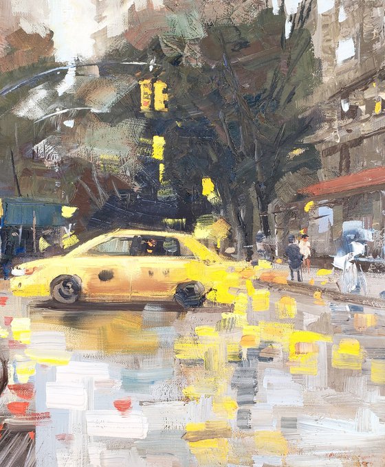 New York. Yellow taxi.